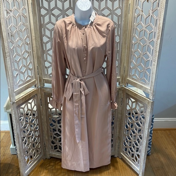 Drapey shirtdress in satin-back crepe ✨ - Picture 6 of 12